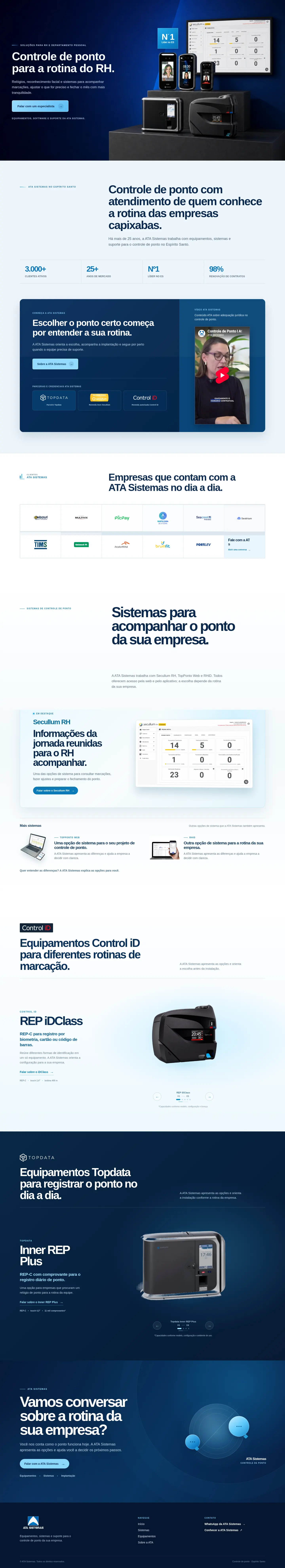 Landing page real do ATA Ponto exibida em um notebook