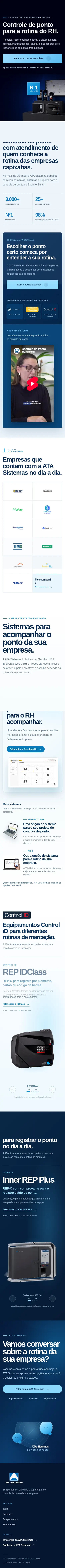Landing page real do ATA Ponto em versão mobile
